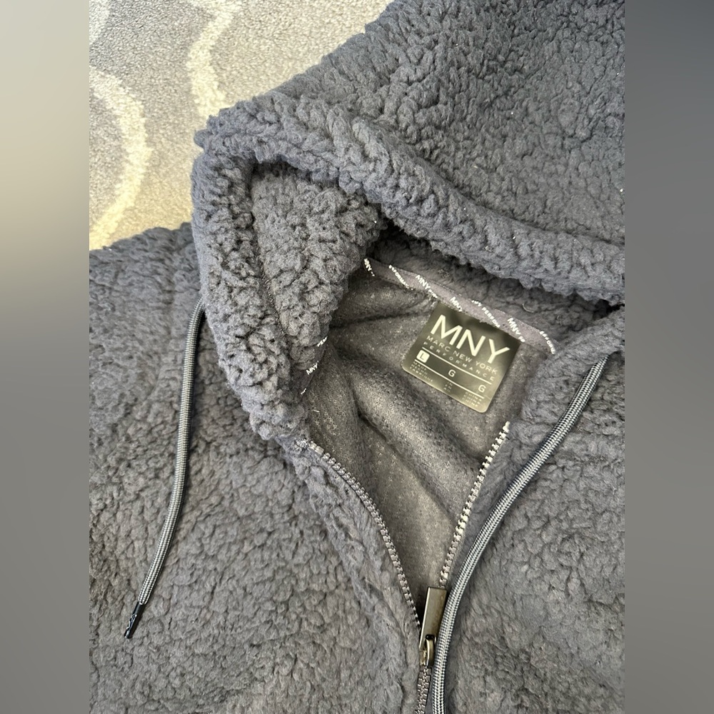 Marc New York $69 Performance Charcoal Plush Hoodie Jacket Sherpa Teddy Bear Zip - Picture 5 of 7
